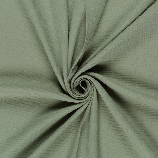 Double gaze de Coton uni vert
