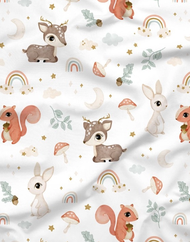 Coton PREMIUM biche lapin arc en ciel