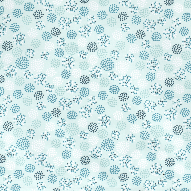 popeline de coton cercles menthe