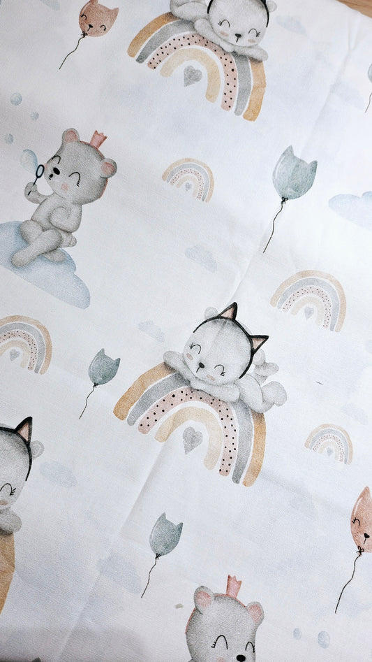 Coton PREMIUM ourson arc en ciel