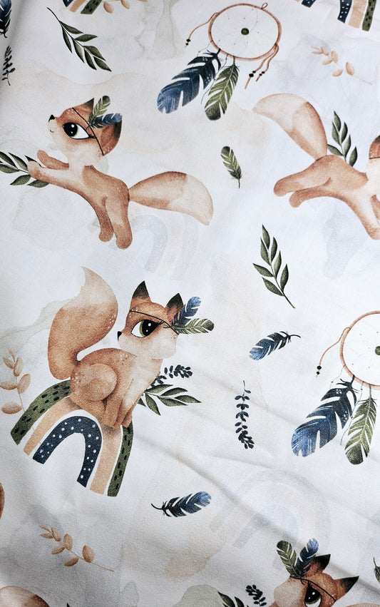 Coton PREMIUM écureuil Boho