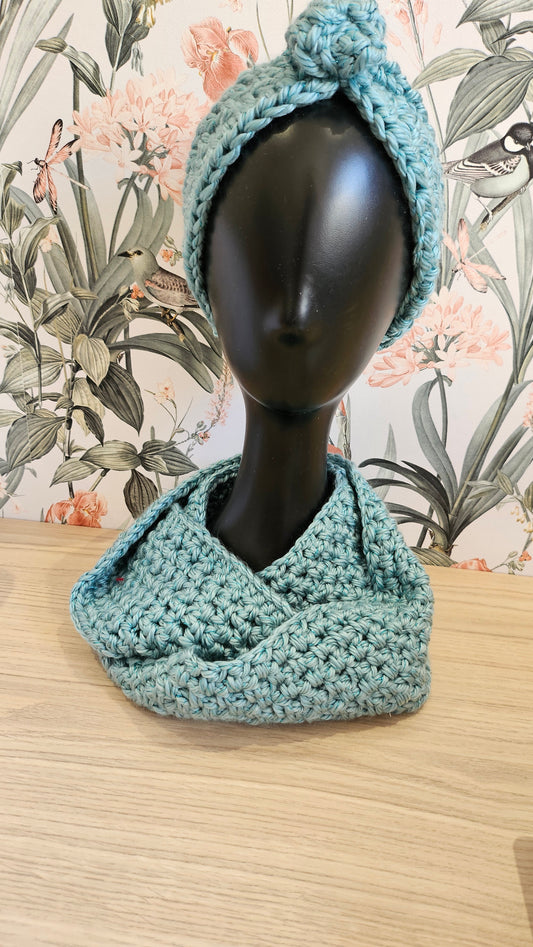 Ensemble bandeau de tête et snood