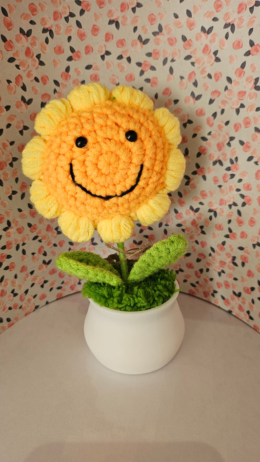 Tournesol en pot joyeux jaune