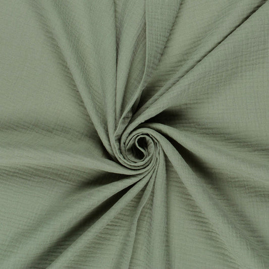 Double gaze de Coton uni vert