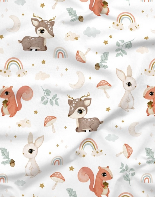 Coton PREMIUM biche lapin arc en ciel