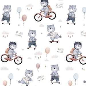 Coton PREMIUM ourson à velo