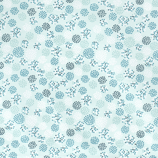 popeline de coton cercles menthe